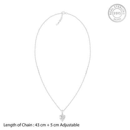 GIVA Silver Heart Solitaire Pendant