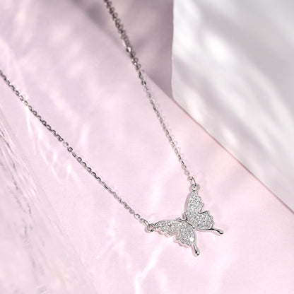 Zavya Silver Butterfly CZ Necklace